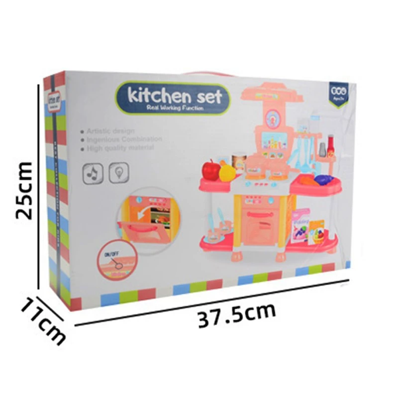 Детска кухня Chippo 038558-1, 42x40x13.5cm, 29 части, Със звук и светлина, Оранжев